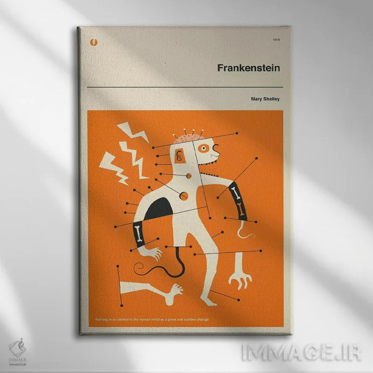 تابلو مدرن فرانکنشتاین اثر جازبری بلو - نمای روبهرو روی دیوار