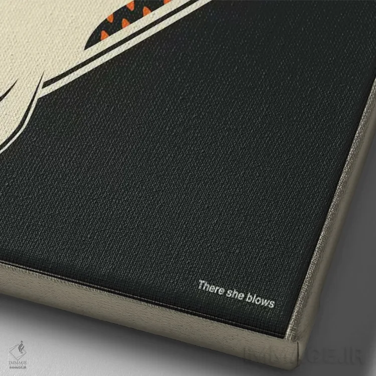 تابلو دکوراتیو موبی دیک اثر جازبری بلو - نمای نزدیک بافت بوم