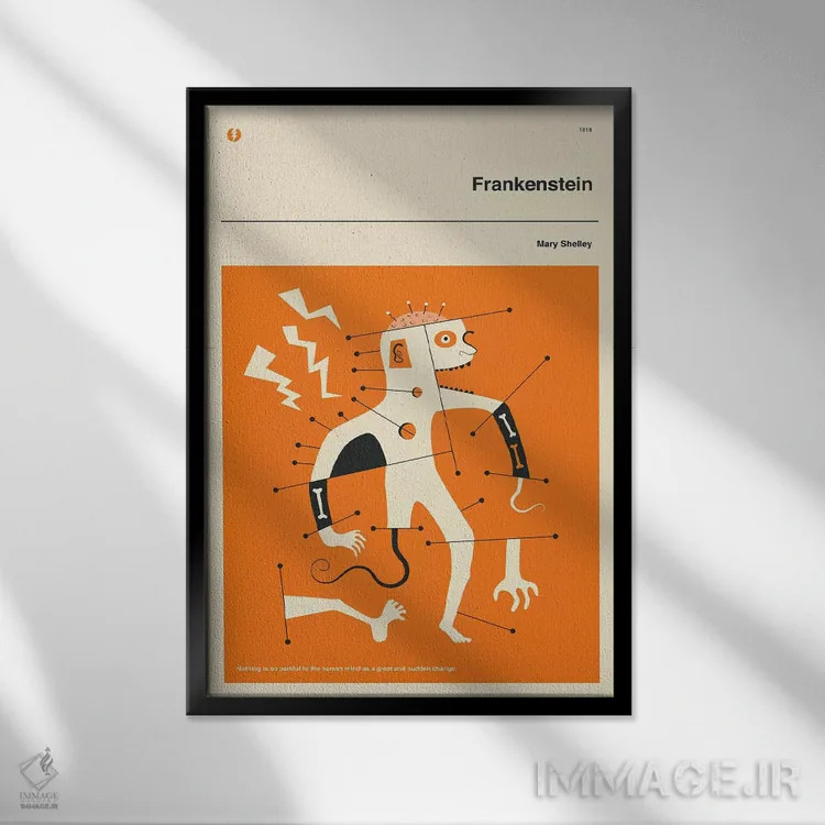 تابلو مدرن فرانکنشتاین اثر جازبری بلو - نمای قابدار مشکی