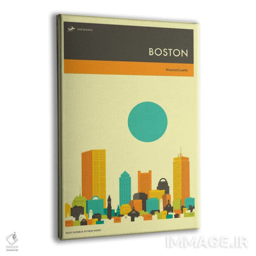 تابلو دکوراتیو خط افق بوستون ۲ اثر جازبری بلو - نمای پرسپکتیو محصول