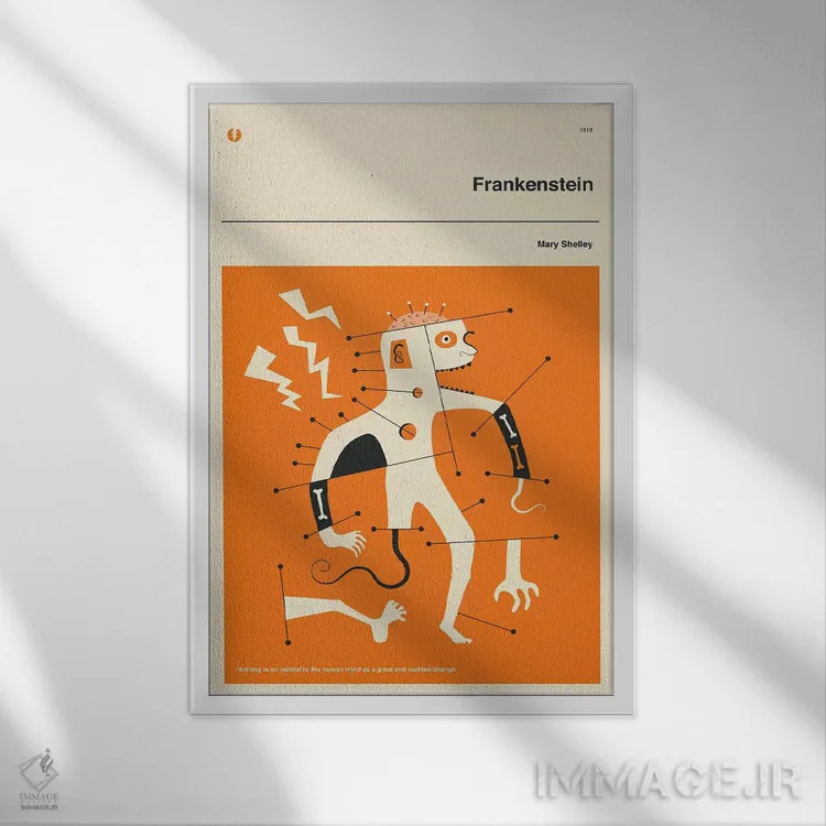 تابلو مدرن فرانکنشتاین اثر جازبری بلو - نمای قابدار سفید