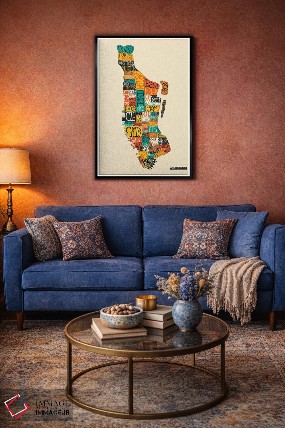 تابلو مدرن منهتن اثر جازبری بلو - D5B