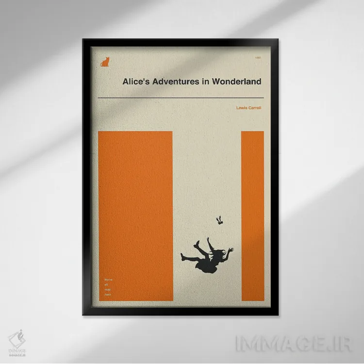 تابلو دکوراتیو ماجراهای آلیس در سرزمین عجایب ۱ اثر جازبری بلو - نمای قابدار مشکی