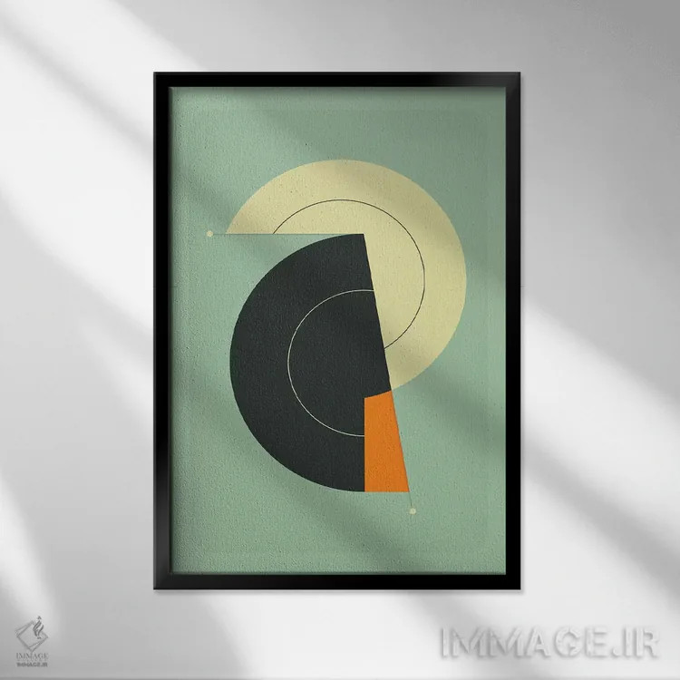 تابلو مینیمال تیک تاک ۲۳ اثر جازبری بلو - نمای قابدار مشکی