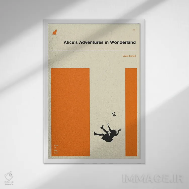 تابلو دکوراتیو ماجراهای آلیس در سرزمین عجایب ۱ اثر جازبری بلو - نمای قابدار سفید