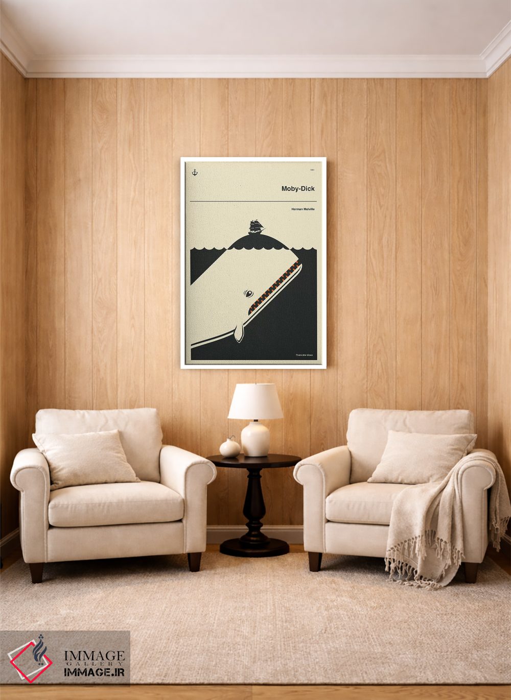 تابلو دکوراتیو موبی دیک اثر جازبری بلو - D2W