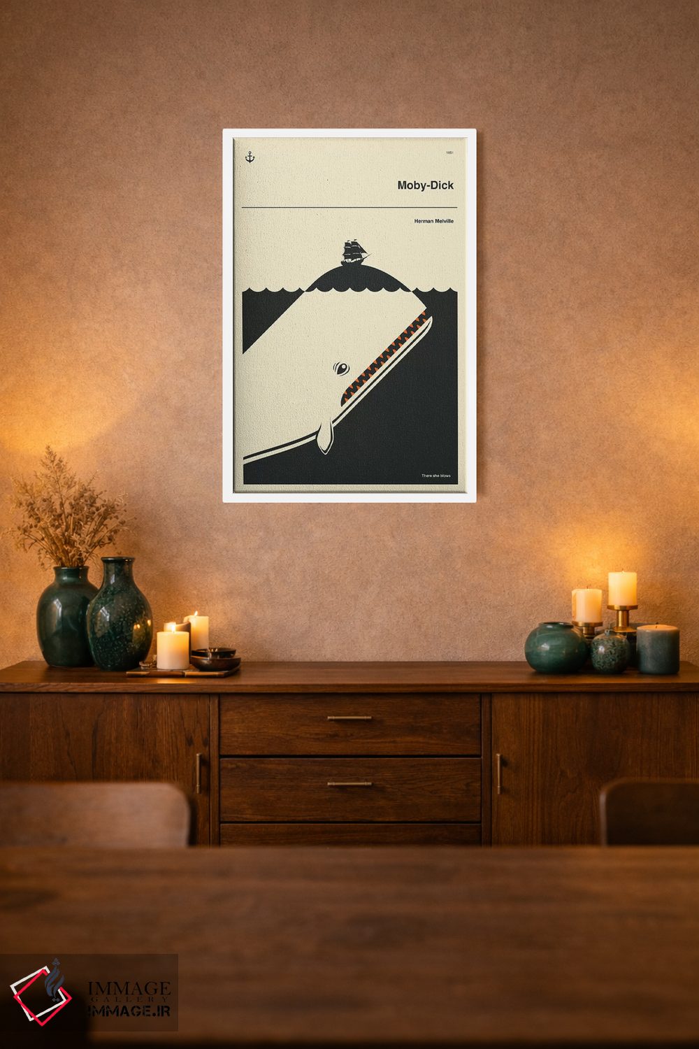تابلو دکوراتیو موبی دیک اثر جازبری بلو - D1W