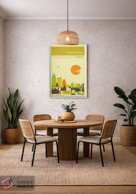 تابلو دکوراتیو خط افق آمستردام اثر جازبری بلو - D2W