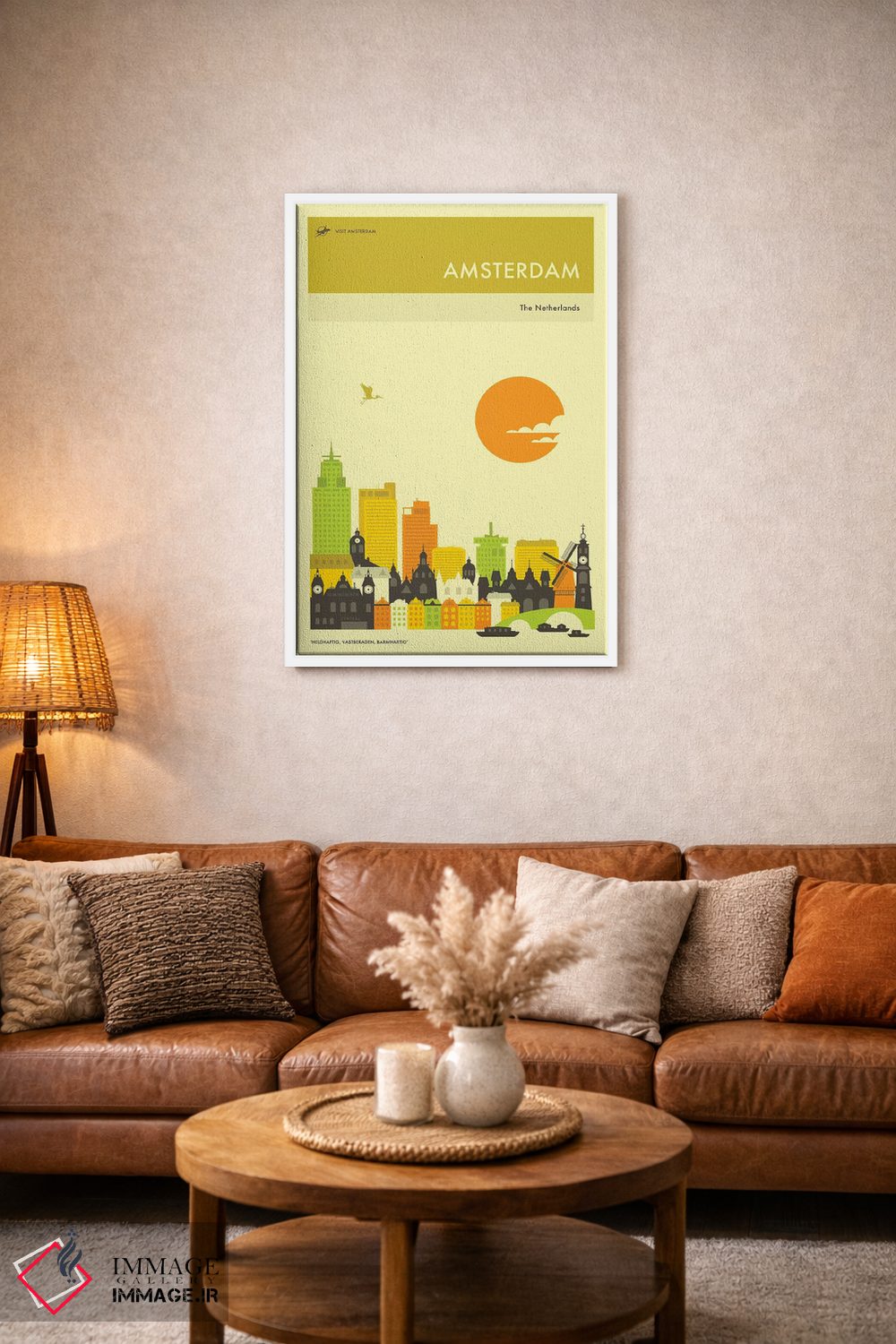 تابلو دکوراتیو خط افق آمستردام اثر جازبری بلو - D1W