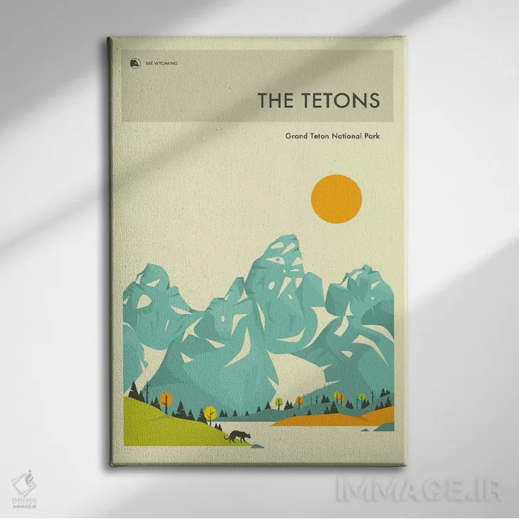 تابلو دکوراتیو گرند تتون ۲ اثر جازبری بلو - نمای روبهرو روی دیوار