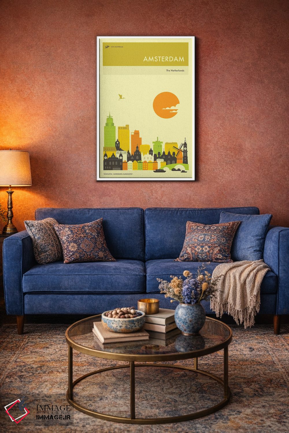 تابلو دکوراتیو خط افق آمستردام اثر جازبری بلو - D3W