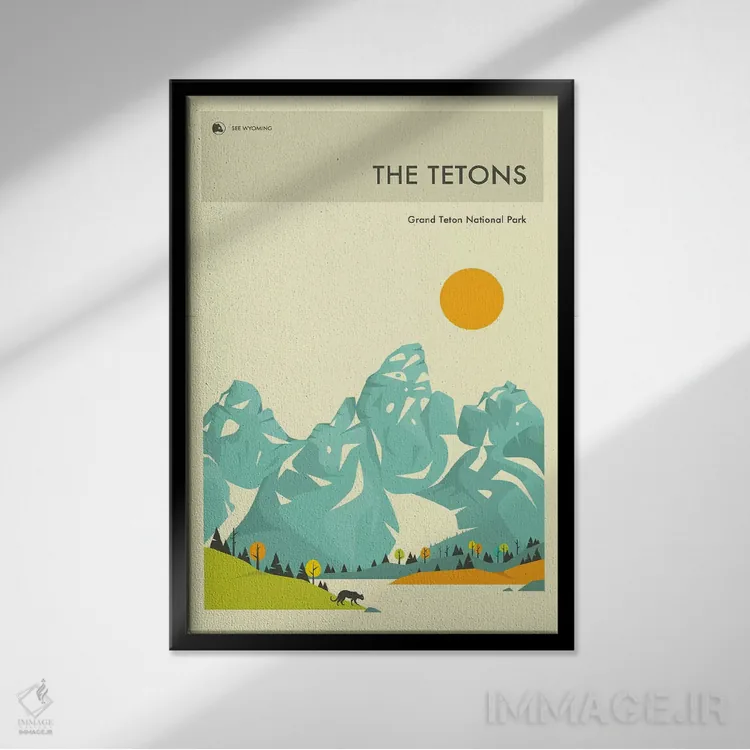 تابلو دکوراتیو گرند تتون ۲ اثر جازبری بلو - نمای قابدار مشکی