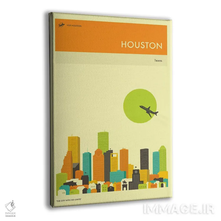 تابلو دکوراتیو افق شهر هیوستون III اثر جازبری بلو - نمای پرسپکتیو محصول