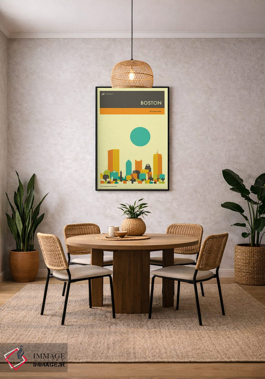 تابلو دکوراتیو خط افق بوستون ۲ اثر جازبری بلو - D5B