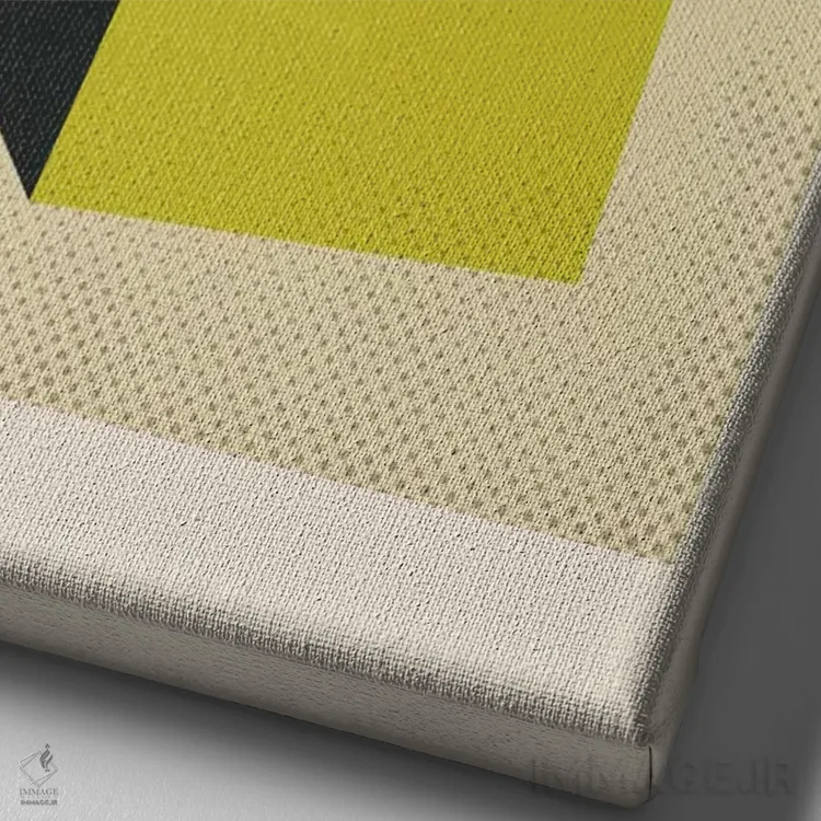 تابلو انتزاعی مکعب ها V اثر جازبری بلو - نمای نزدیک بافت بوم