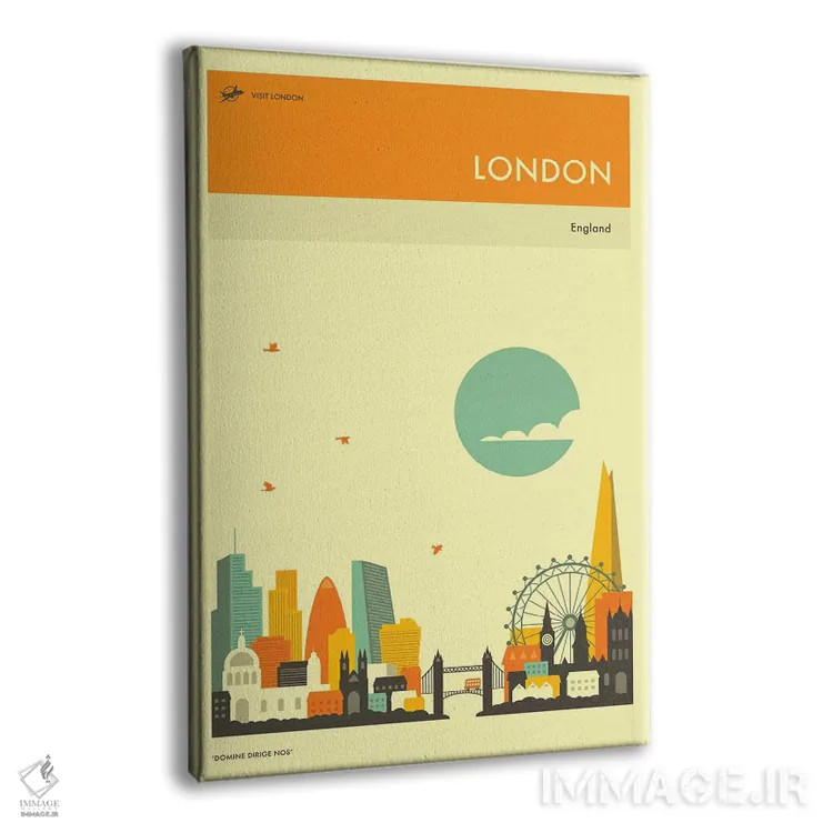 تابلو دکوراتیو افق شهر لندن II اثر جازبری بلو - نمای پرسپکتیو محصول