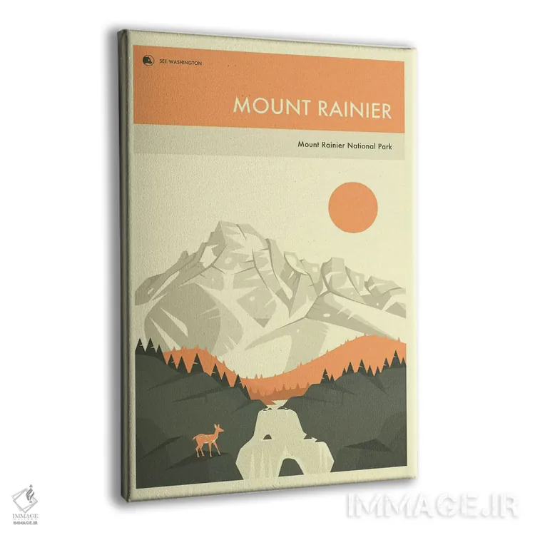 تابلو دکوراتیو کوه رینیر اثر جازبری بلو - نمای پرسپکتیو محصول