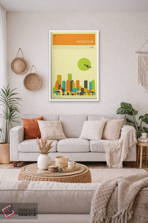 تابلو دکوراتیو افق شهر هیوستون III اثر جازبری بلو - D2W