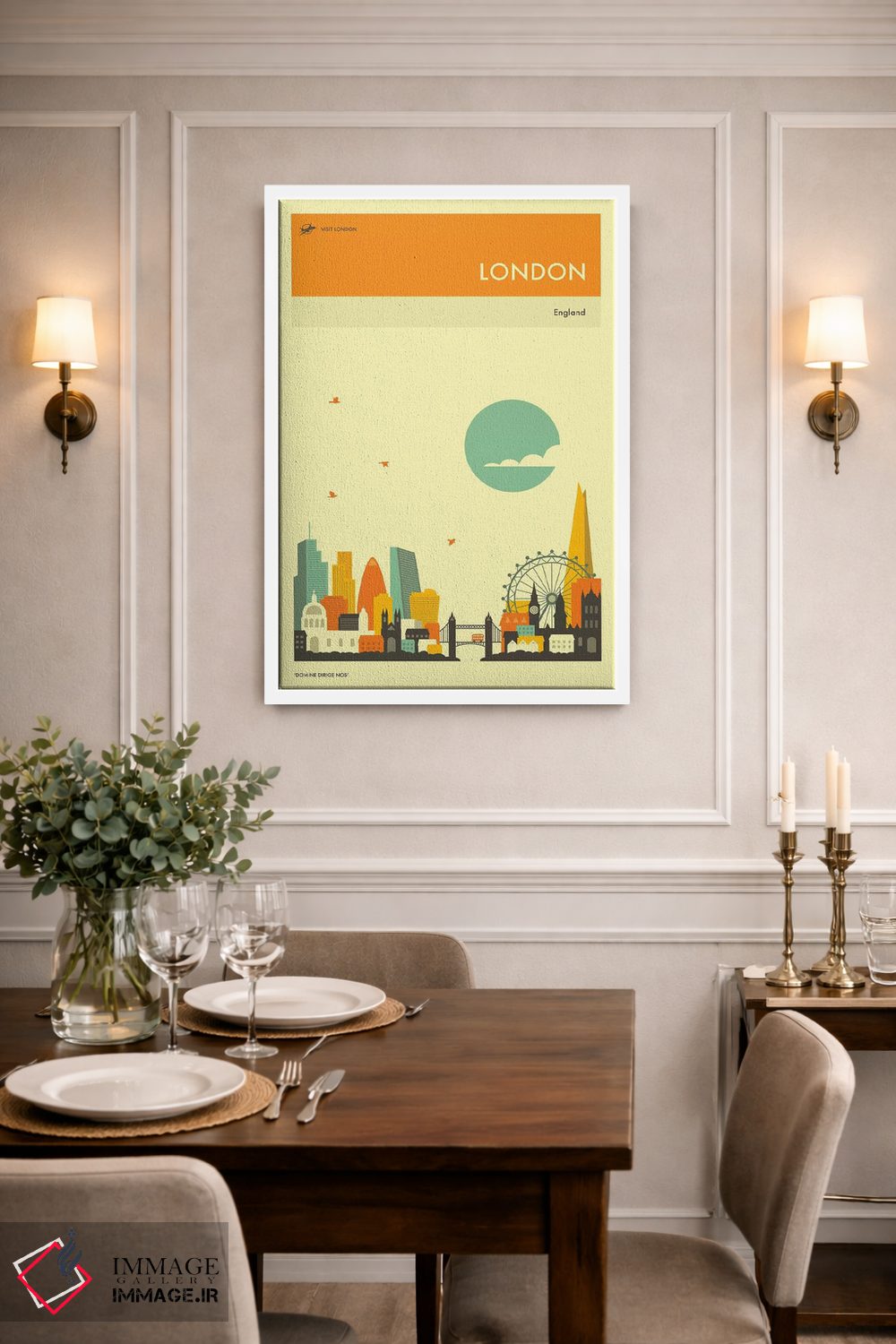 تابلو دکوراتیو افق شهر لندن II اثر جازبری بلو - D1W