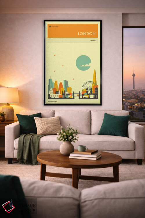 تابلو دکوراتیو افق شهر لندن II اثر جازبری بلو - D2B