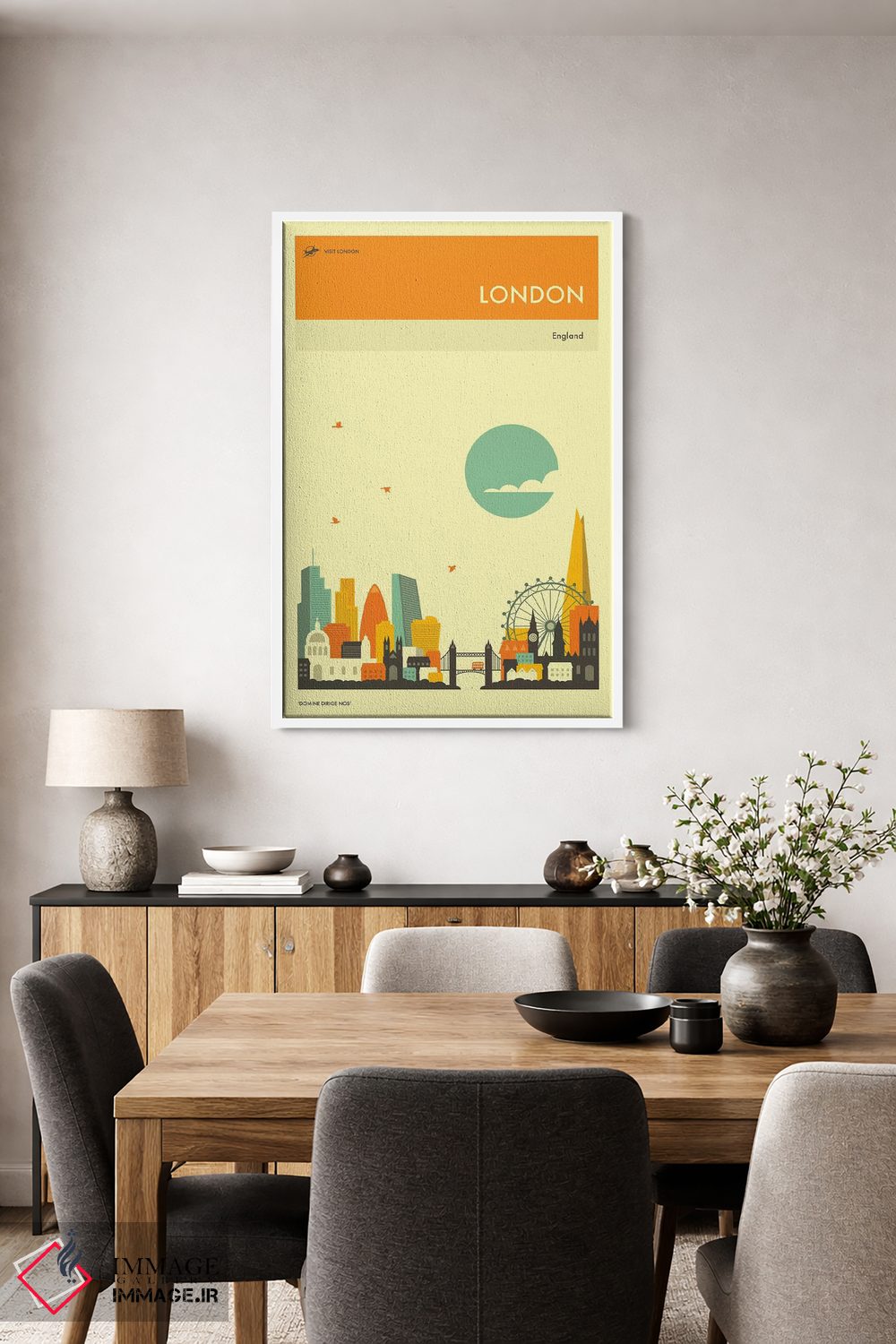 تابلو دکوراتیو افق شهر لندن II اثر جازبری بلو - D4W