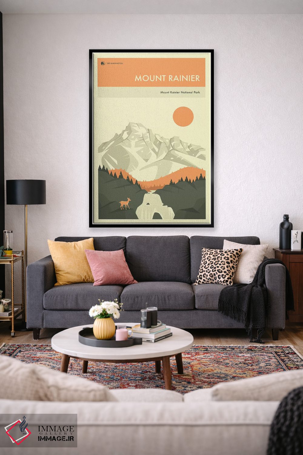 تابلو دکوراتیو کوه رینیر اثر جازبری بلو - D2B