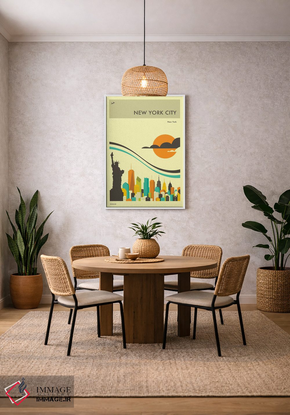 تابلو دکوراتیو افق شهر نیویورک II اثر جازبری بلو - D3W