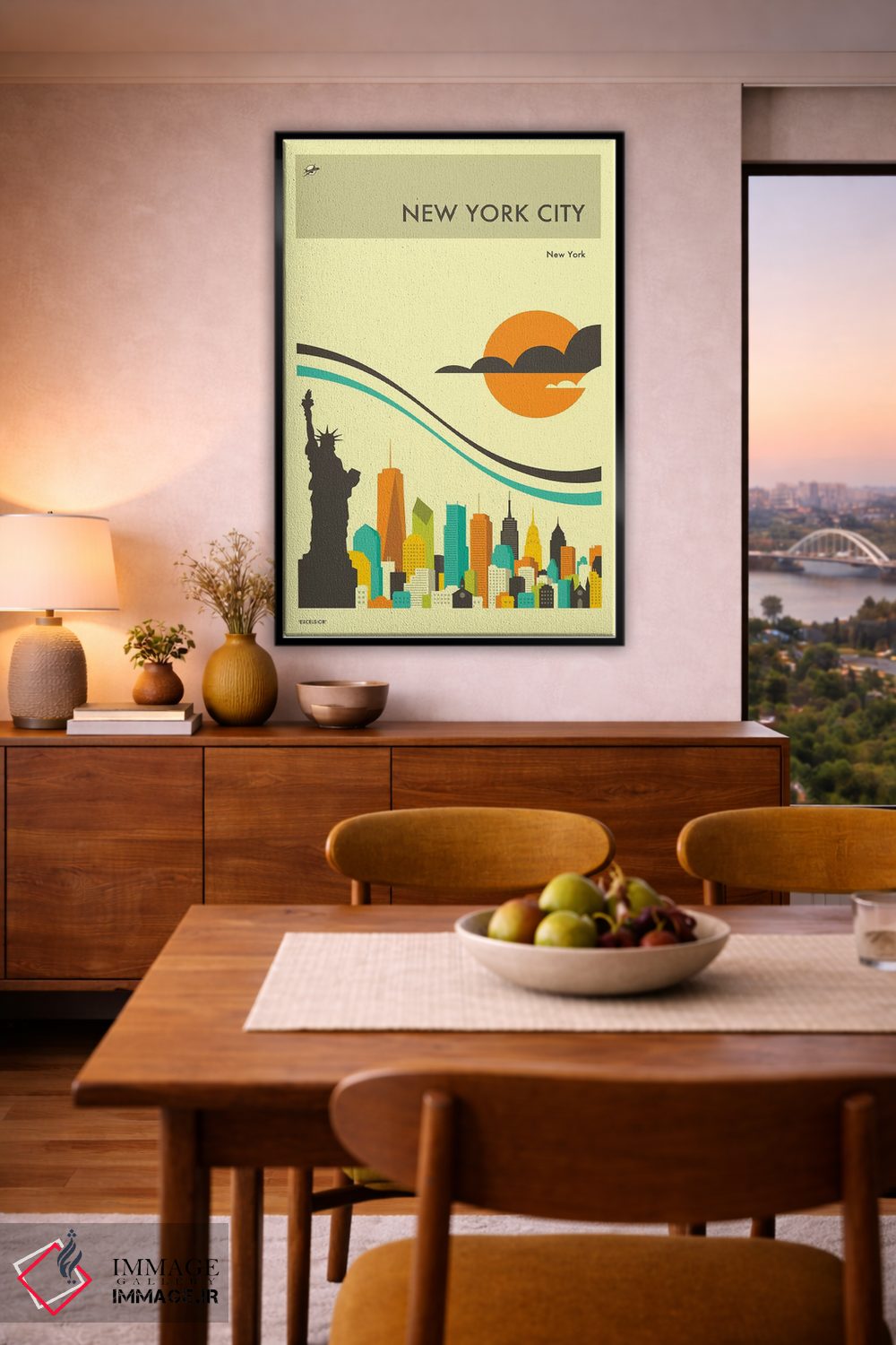 تابلو دکوراتیو افق شهر نیویورک II اثر جازبری بلو - D6B