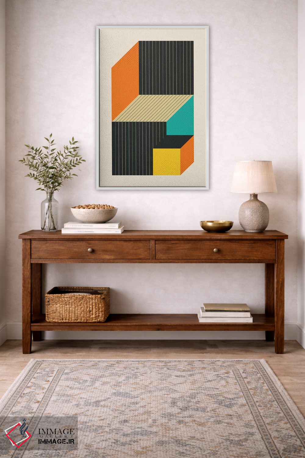 تابلو انتزاعی مکعب ها VI اثر جازبری بلو - D1W