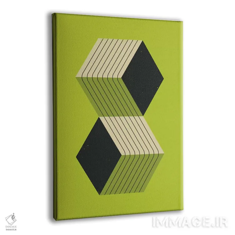 تابلو مینیمال مکعب ها VIII اثر جازبری بلو - نمای پرسپکتیو محصول