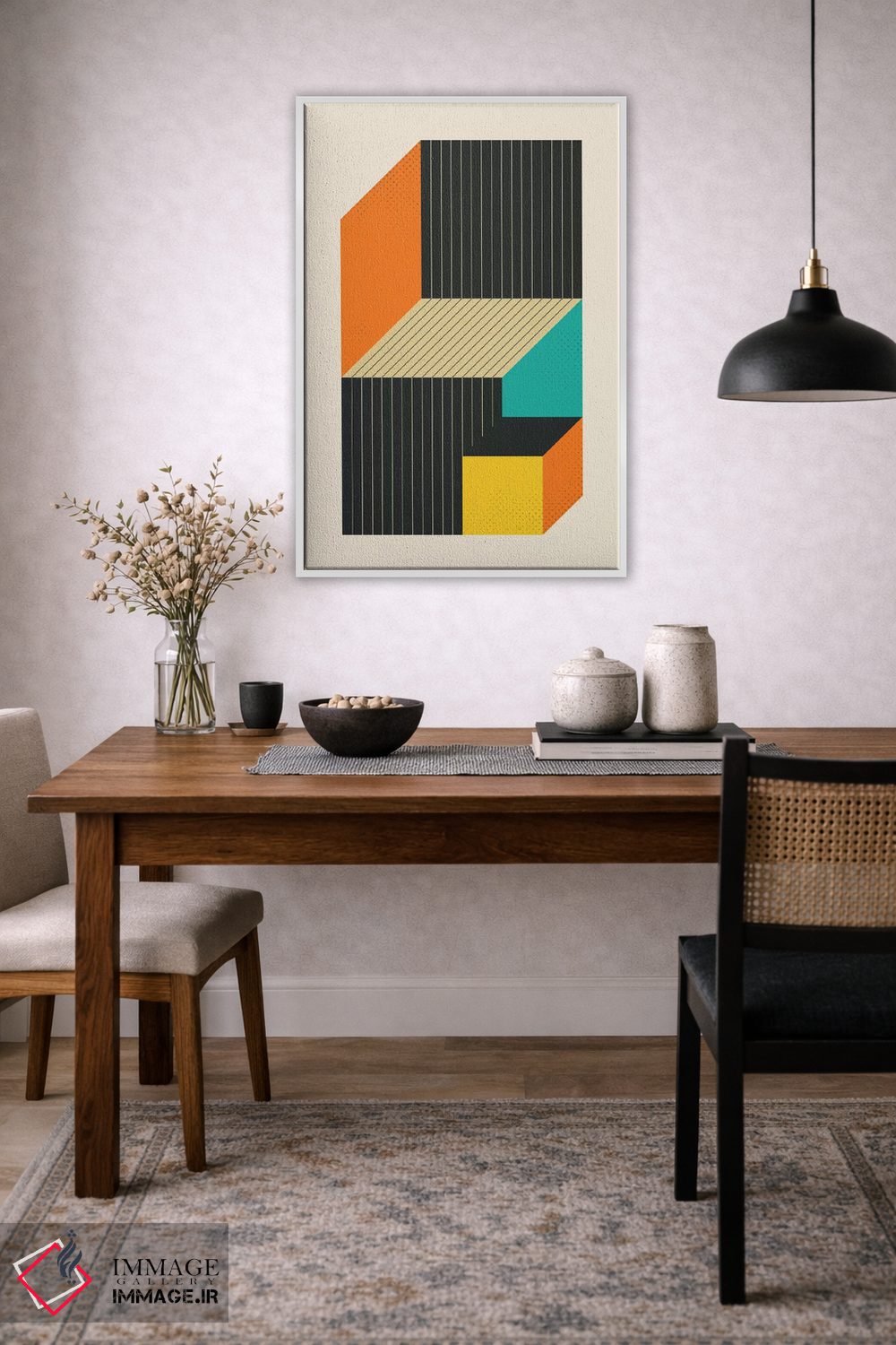 تابلو انتزاعی مکعب ها VI اثر جازبری بلو - D2W