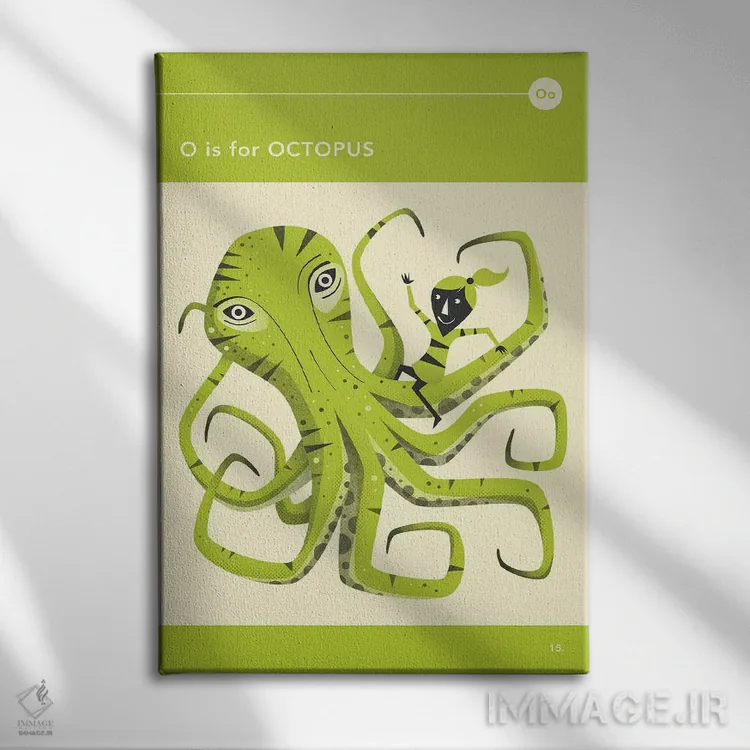 تابلو دکوراتیو ا برای اختاپوس است اثر جازبری بلو - نمای روبهرو روی دیوار