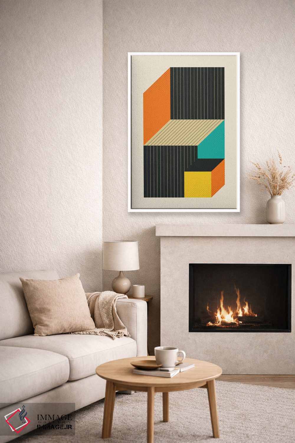 تابلو انتزاعی مکعب ها VI اثر جازبری بلو - D6W