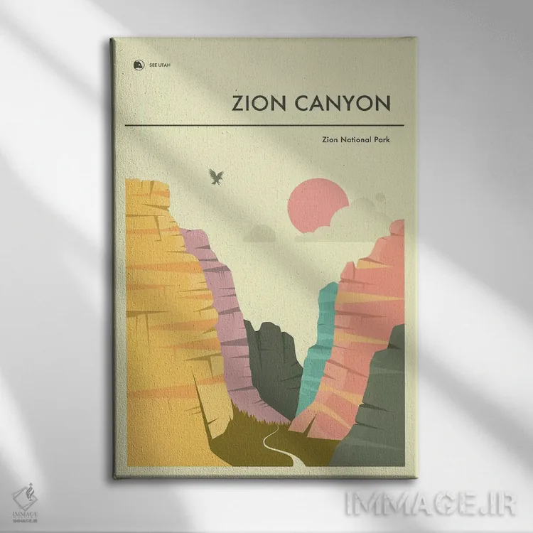 تابلو دکوراتیو Zion National Park II,دره زایان، پارک ملی زایان II اثر جازبری بلو - نمای روبهرو روی دیوار