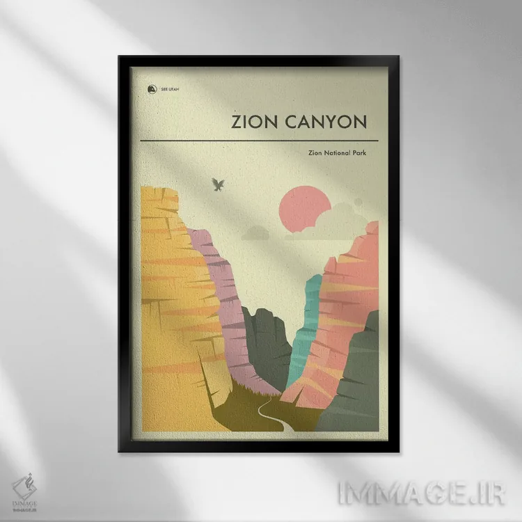 تابلو دکوراتیو Zion National Park II,دره زایان، پارک ملی زایان II اثر جازبری بلو - نمای قابدار مشکی