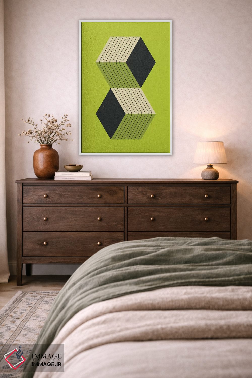 تابلو مینیمال مکعب ها VIII اثر جازبری بلو - D3W