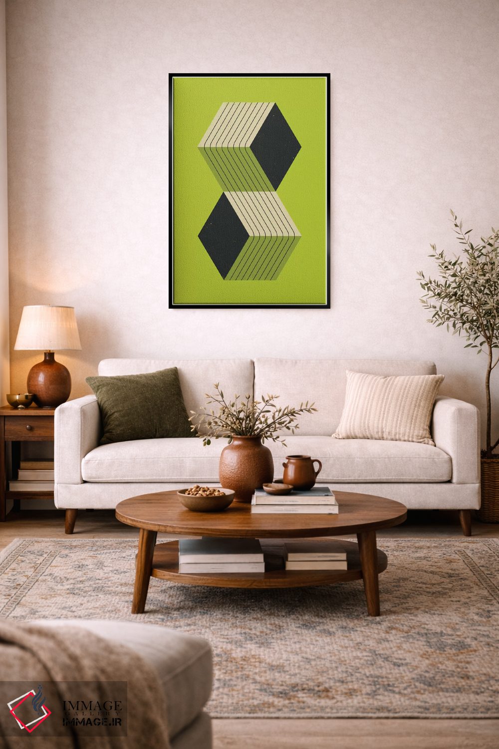 تابلو مینیمال مکعب ها VIII اثر جازبری بلو - D5B