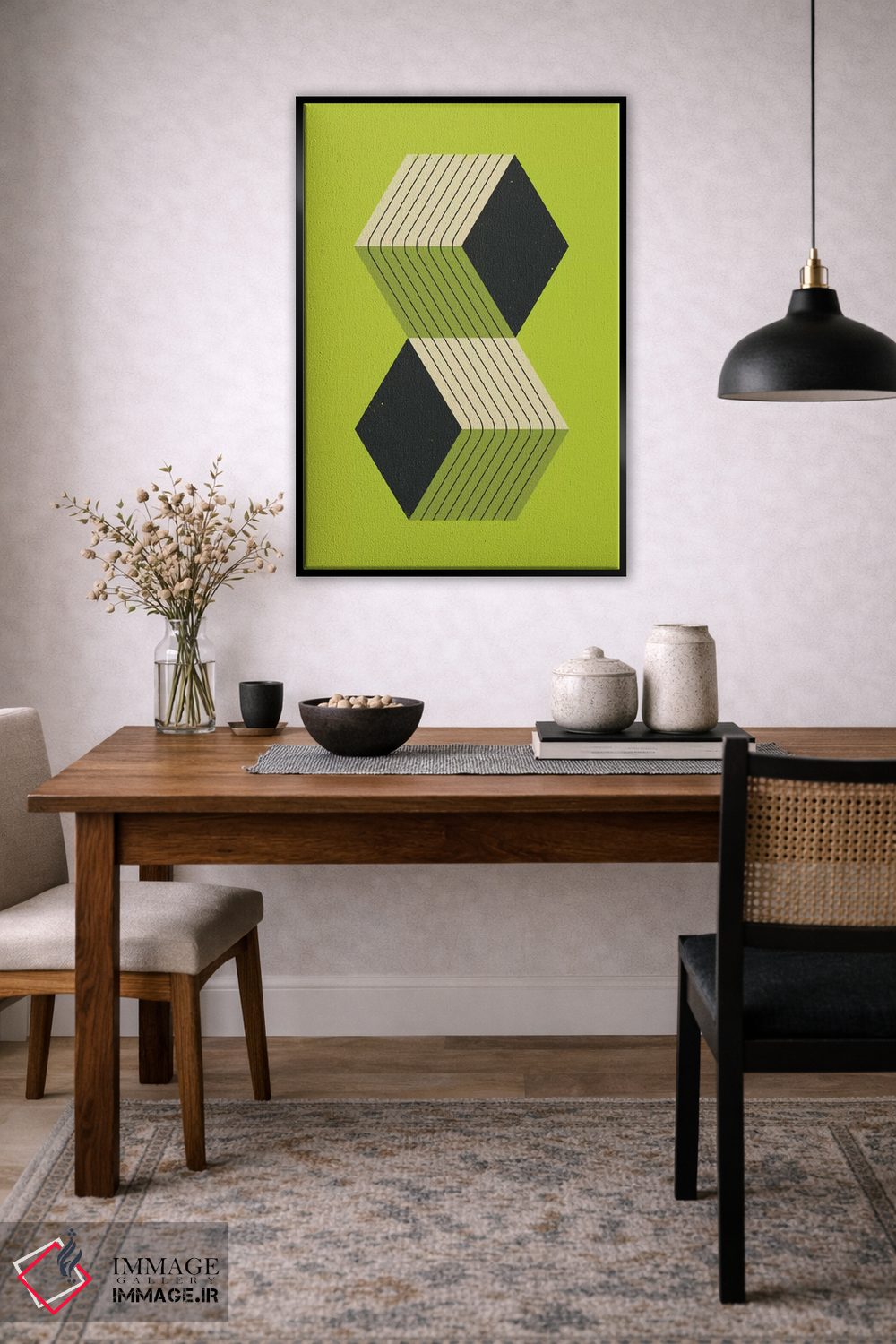 تابلو مینیمال مکعب ها VIII اثر جازبری بلو - D6B