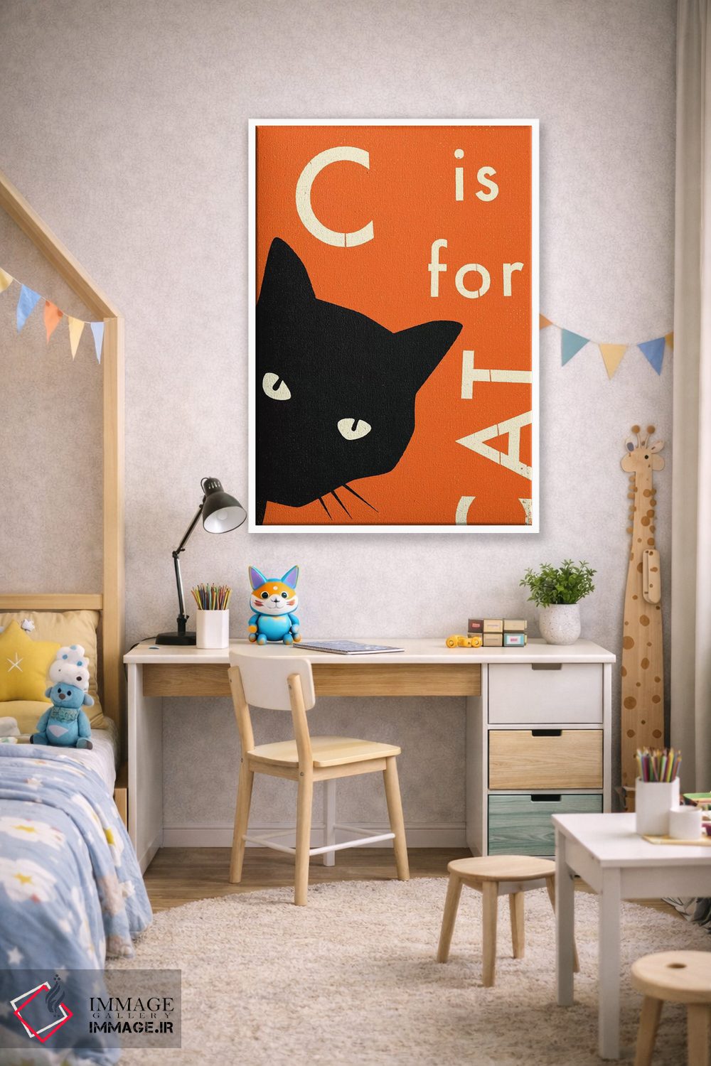 تابلو مدرن س برای گربه I اثر جازبری بلو - D1W