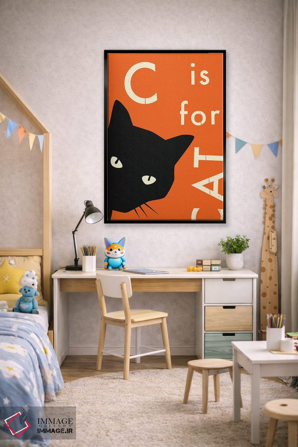 تابلو مدرن س برای گربه I اثر جازبری بلو - D2B