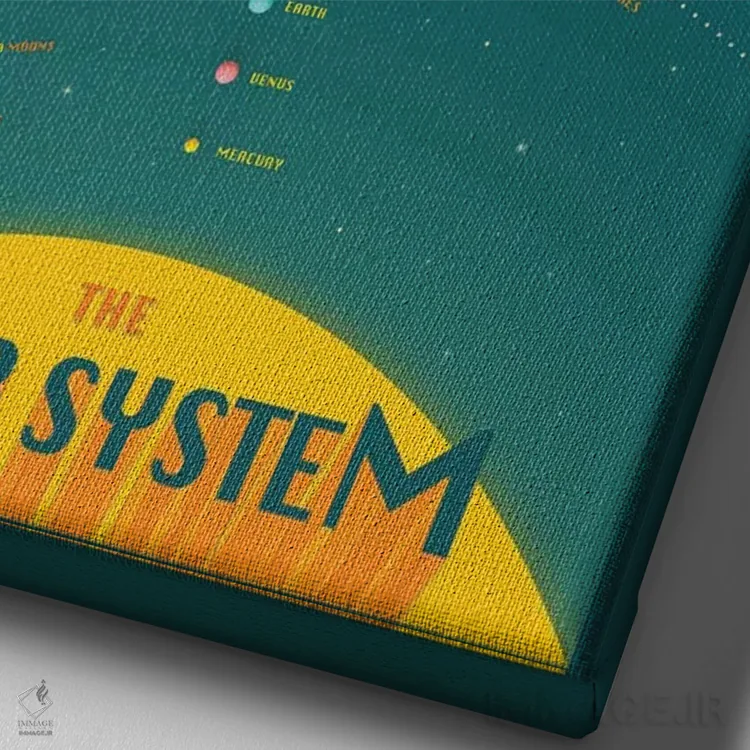 تابلو مدرن منظومه شمسی IV اثر جازبری بلو - نمای نزدیک بافت بوم