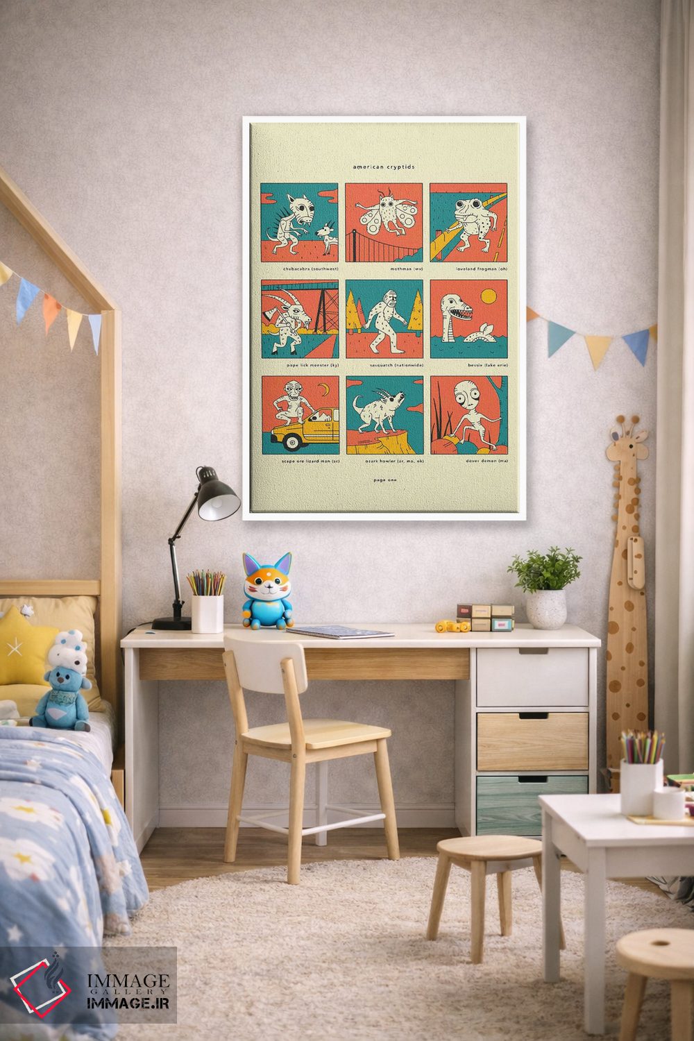 تابلو دکوراتیو موجودات ناشناخته آمریکایی صفحه I اثر جازبری بلو - D1W