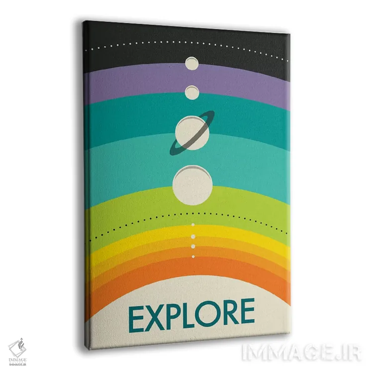 تابلو مدرن منظومه شمسی اثر جازبری بلو - نمای پرسپکتیو محصول