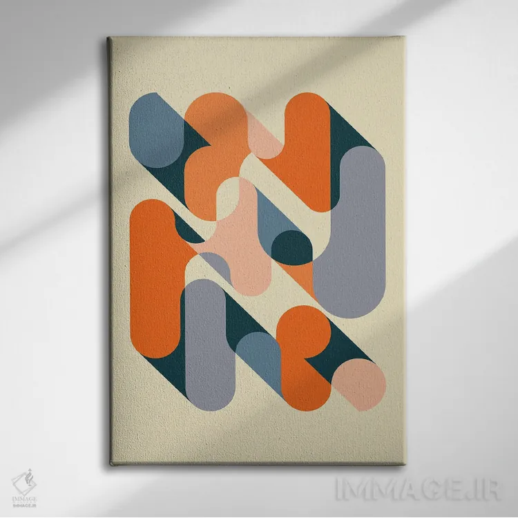 تابلو مینیمال هندسه ها II اثر جازبری بلو - نمای روبهرو روی دیوار