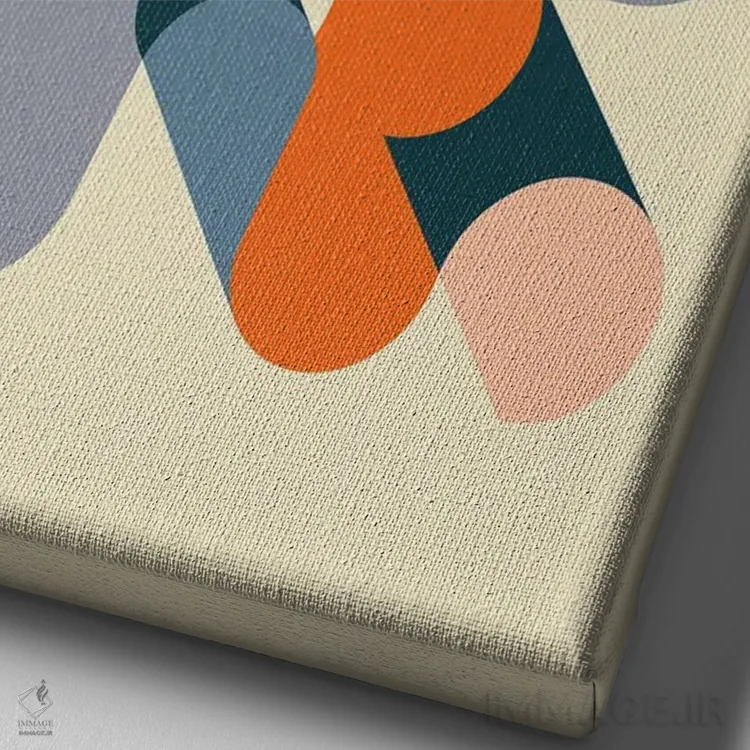 تابلو مینیمال هندسه ها II اثر جازبری بلو - نمای نزدیک بافت بوم