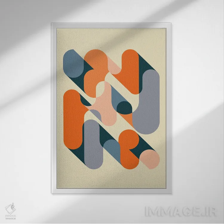 تابلو مینیمال هندسه ها II اثر جازبری بلو - نمای قابدار سفید