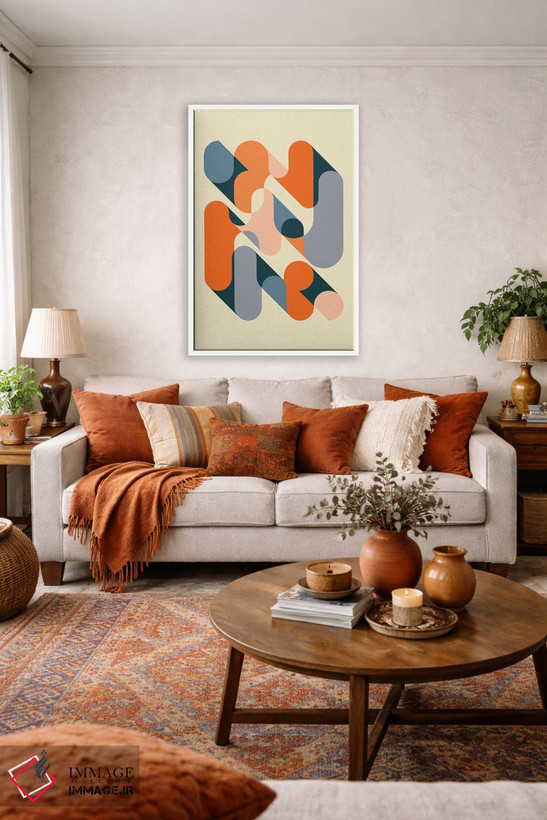 تابلو مینیمال هندسه ها II اثر جازبری بلو - D3W