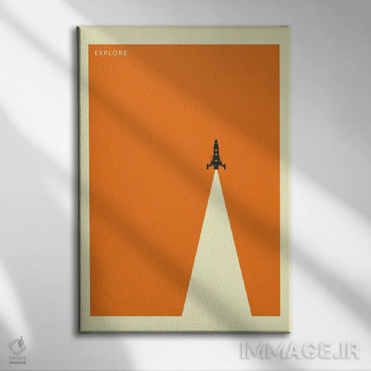 تابلو مینیمال کاوش فضا اثر جازبری بلو - نمای روبهرو روی دیوار