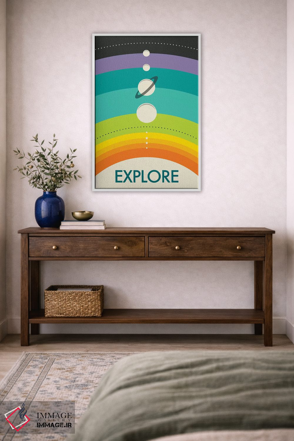 تابلو مدرن منظومه شمسی اثر جازبری بلو - D4W