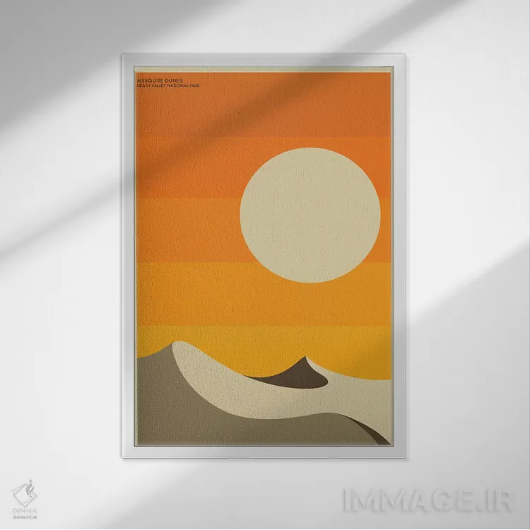 تابلو دکوراتیو دره مرگ I اثر جازبری بلو - نمای قابدار سفید